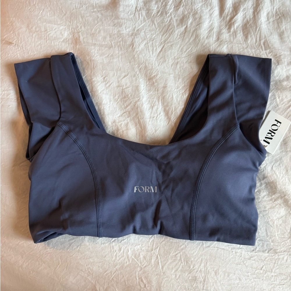 Form Blue Cap Sleeve Sports Bra
